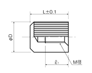 黄銅(カドミレス) ローレットナット(袋型) NBNT-NC (クロムメッキ、バフ研磨) 製品図面