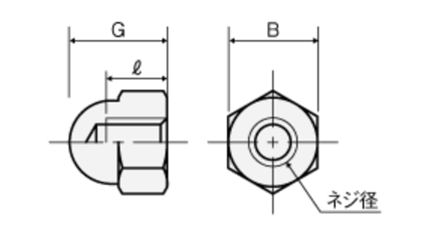 ナイロン 袋ナット(半透明)(NNTH) 製品図面