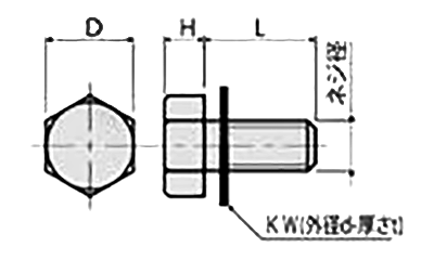 ポリカーボネート(樹脂製)六角セムスボルト (PTFE平座金付)(PCBT-0000-T) 製品図面