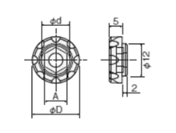 六角穴付きボルト用 PCボルトキャップ(ポリカーボネート)(PCBC) 製品図面
