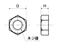 ピーク(樹脂製)六角ナット(PENT-00)(うす茶) 製品図面