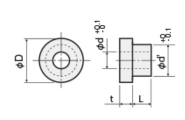 PPS(樹脂製) ブッシュ(成型品)/PS0000-0000M (こげ茶) 製品図面