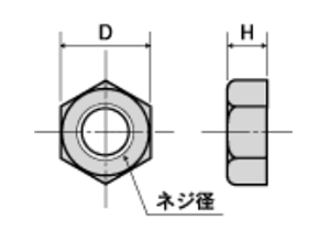 PPS(樹脂製)六角ナット(PSNT-00)(うす茶) 製品図面