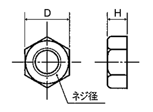 レニー(高強度ナイロン) 六角ナット / RYNT-00B (黒色) 製品図面