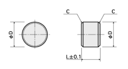 黄銅(カドミレス) 軸保護スペーサー(旧名セットピース) / SM-E 並目ネジ用 製品図面