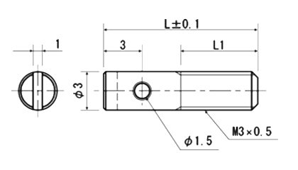 ステンレス ばねポスト(丸型・穴タイプ)(SPR-H)(引張コイルばね支柱用) 製品図面