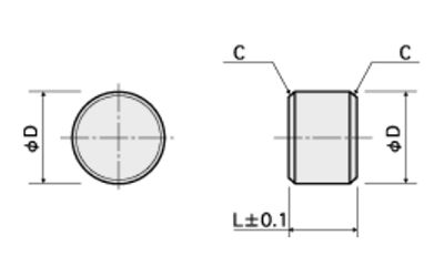 黄銅(カドミレス) 軸保護スペーサー(旧名セットピース) / SS-E 細目ネジ用 製品図面