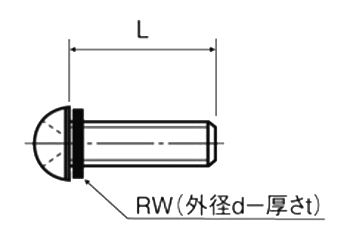 ステンレス SUS316L(A4)(+)ナベ頭セムス小ねじ (NBRワッシャー(RW)黒色 組込)(UM-R) 製品図面