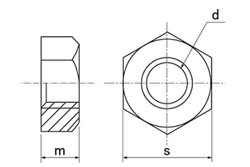 鉄 六角ナット(1種)(その他細目) 製品図面
