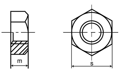 鉄 六角ナット(1種)(細目)(切削) 製品図面