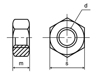 鉄 六角ナット(2種)(その他細目) 製品図面