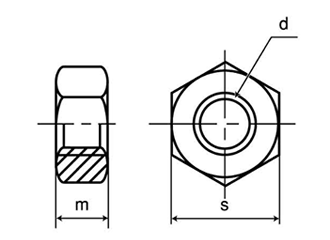 鉄 六角ナット(2種)(極細目) 製品図面