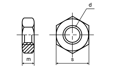 鉄 六角ナット(3種)(その他細目) 製品図面