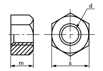 鉄 10割六角ナット(1種) 製品図面