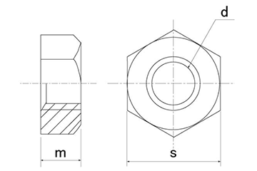 鉄 六角ナット(1種)(熱間鍛造)(浜中製) 製品図面