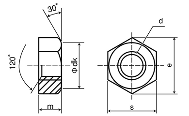 鋼 強度区分 8T 六角ナット(1種)(強度保証・JIS1181規格品) 製品図面