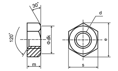 鋼 強度区分 10T 六角ナット(1種)(強度保証・JIS1181規格品) 製品図面