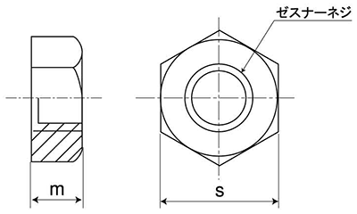 鉄 ゼスナーナット(工事現場用組立スピードナット) (インチ・ウイット) 製品図面