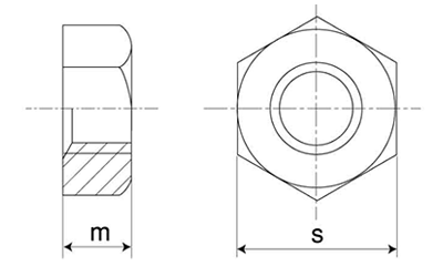 黄銅 六角ナット(1種)(切削) 製品図面