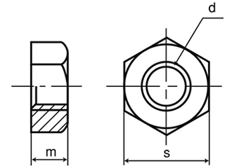 ECO-黄銅(カドミレス) 六角ナット(1種)(細目) 製品図面