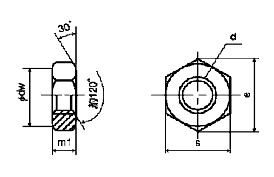 黄銅(カドミレス) 六角ナット(3種)(切削) 製品図面
