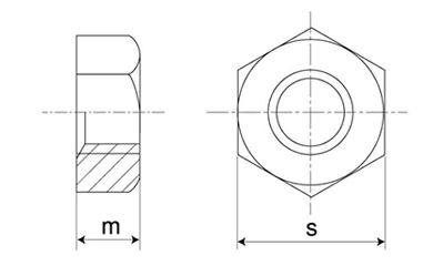 ステンレス 六角ナット(1種)(ミリネジ)(切削) 製品図面