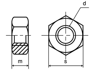 ステンレス 六角ナット(2種)(その他細目) 製品図面