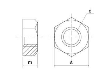 ステンレス 六角ナット(1種)熱間鍛造(浜中製) 製品図面