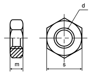 鋼 S45C(H)六角ナット(3種) 製品図面