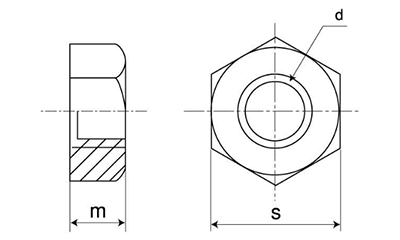 鋼 クラス10(強度保証) 刻印付き 六角ナット 製品図面