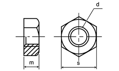 鋼 SCM435(H)(クロモリ) 六角ナット(1種)細目 製品図面