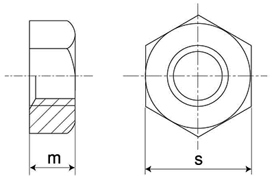 鋼 SCM435(H)(クロモリ) 六角切削ナット(1種) 製品図面