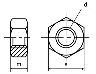 鋼 SCM435(H)(クロモリ) 六角ナット(2種) 製品図面