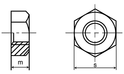 ステンレス SUS316L(A4) 六角ナット (1種)(細目)(切削品) 製品図面