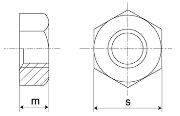 ステンレス SUS403 六角ナット(1種)(切削品) 製品図面
