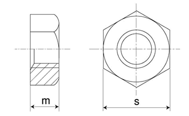 鋼 SNB7(H) 六角ナット(1種・切削)(耐熱、高温用) 製品図面