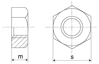 ステンレス SUS317L 六角ナット(1種)(切削)(耐酸性) 製品図面