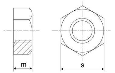 ステンレス SUS304L 六角ナット(1種・切削)(極低炭素) 製品図面