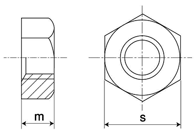 ステンレス SUS304N2 六角ナット(1種)(切削)(高強度) 製品図面