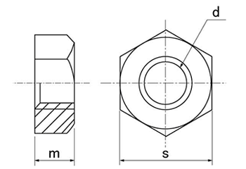 ニッケル合金 ALLOY C276 六角ナット(1種)(高耐熱、高耐食) 製品図面