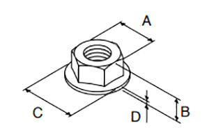 鉄 NIC フランジ付きナット(FNH) (アルミフレーム用) 製品図面