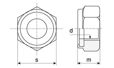 鉄 ナイロンナット(3種)(薄型) 製品図面