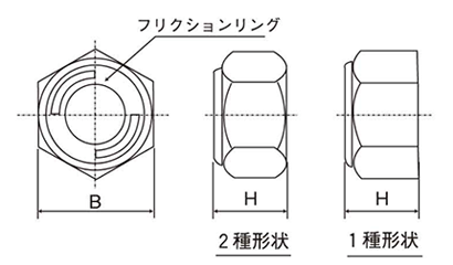 鉄 リードロックナット(2種)(1種) 製品図面