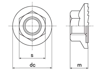 鉄 フランジナット セレート付き 製品図面