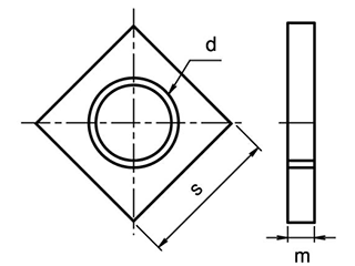 鉄 板ナット (薄型・少量入り) 製品図面