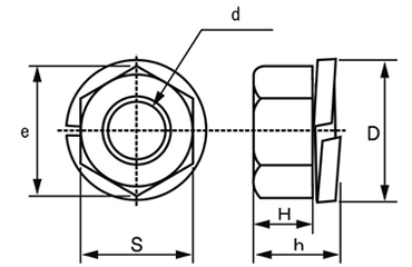 鉄 スプリングナット(小形)(ばね座付きナット) 製品図面