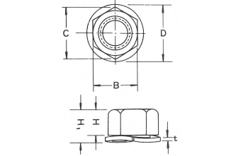鉄 ウィズナット(ツーロック座金付ナット) 製品図面