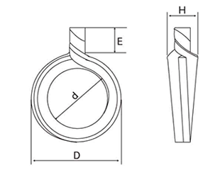 鉄 バネナット(六角ナット併用品) 製品図面