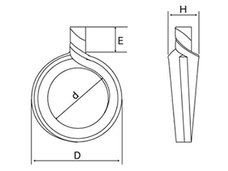 鉄 バネナット (インチ・ウイット)(普通六角ナット併用使用品) 製品図面