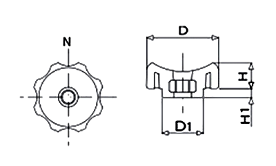 ポリカーボネート シースルーナット (透明ナット)(大丸鋲螺製作所) 製品図面